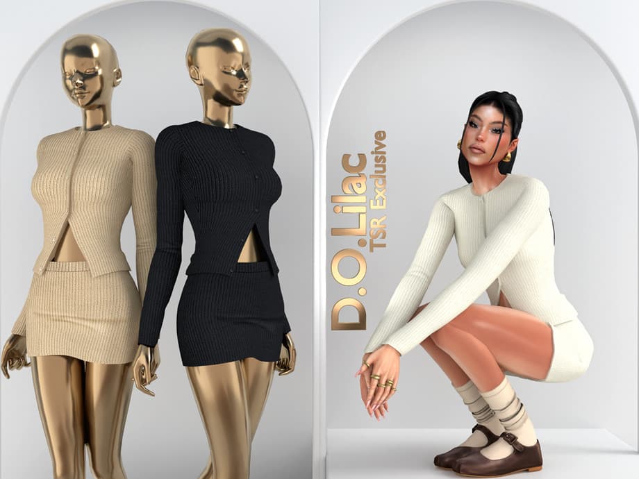Сет одежды Ribbed Knit Set DO102